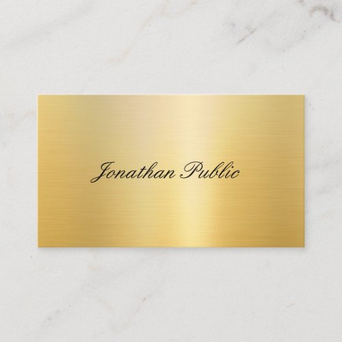Handwritten Name Elegant Faux Gold Modern Template Business Card
