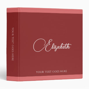 Handwritten Name Elegant Modern Template Custom 3 Ring Binder
