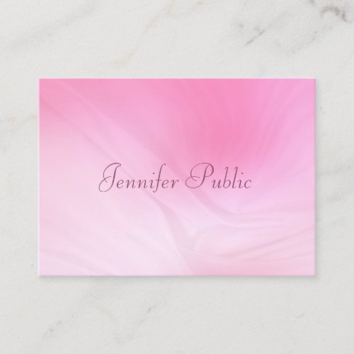 Handwritten Name Elegant Pink Modern Template Business Card