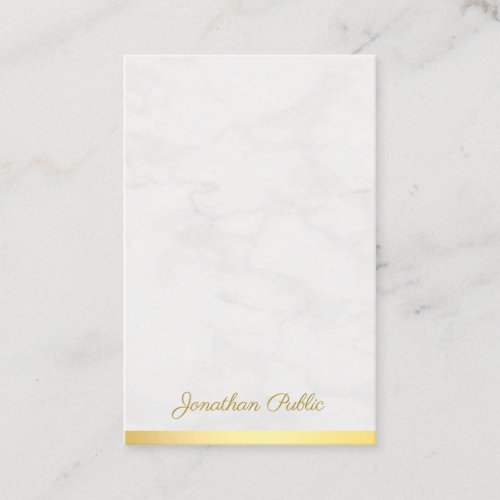Handwritten Name Gold And Marble Luxury Modern Business Card