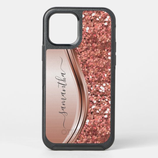 Handwritten Name Mint Green Metal Glitter 12 OtterBox iPhone Case