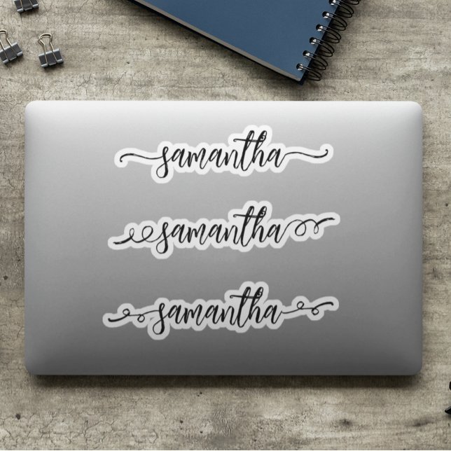 Handwritten Name Monogram Brush Script Squiggly  Sticker (Creator Uploaded)