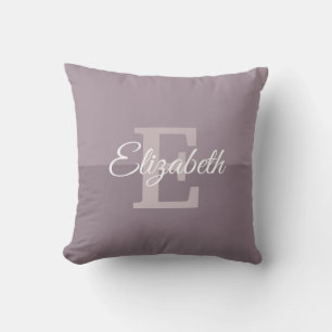 Handwritten Name Monogram Initial Letter Elegant Throw Pillow