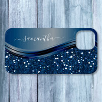 Handwritten Name Navy Blue  Metal Glitter 12