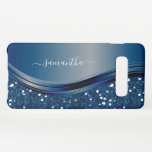 Handwritten Name Navy Blue  Metal Glitter 12 Samsung Galaxy S10  Case<br><div class="desc">The design is a photo and the cases are not made with actual glitter, sequins, metals or woods. This design is also available on other phone models. Choose Device Type to see other iPhone, Samsung Galaxy or Google cases. Some styles may be changed by selecting Style if that is an...</div>