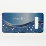 Handwritten Name Navy Blue  Metal Glitter 12 Samsung Galaxy S10+ Case