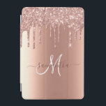 Handwritten Name Rose Gold Metal Glitter Monogram iPad Mini Cover<br><div class="desc">The design is a photo and the cases are not made with actual glitter, sequins, metals or woods. This design is also available on other models. You may also transfer this design to another product. No actual glitter was used to make this product. This design may be personalized in the...</div>