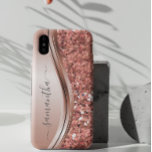 Handwritten Name Silver Metal Faux Glitter<br><div class="desc">The design is a photo and the cases are not made with actual glitter, sequins, metals or woods. This design is also available on other phone models. Choose Device Type to see other iPhone, Samsung Galaxy or Google cases. Some styles may be changed by selecting Style if that is an...</div>