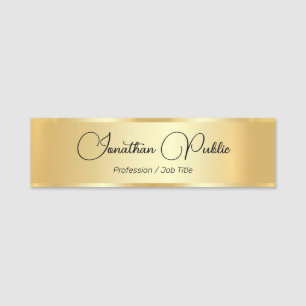 Handwritten Name Tags Customize Script Gold Look