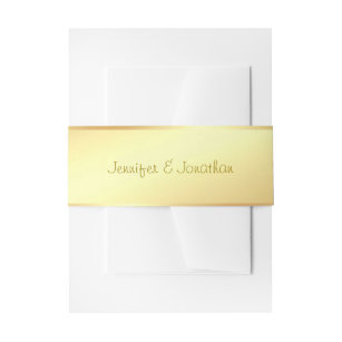 Handwritten Name Text Elegant Gold Look Template Invitation Belly Band