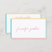 Handwritten Name Text Modern Template Trend Colors Business Card (Front/Back)