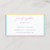 Handwritten Name Text Modern Template Trend Colors Business Card (Back)