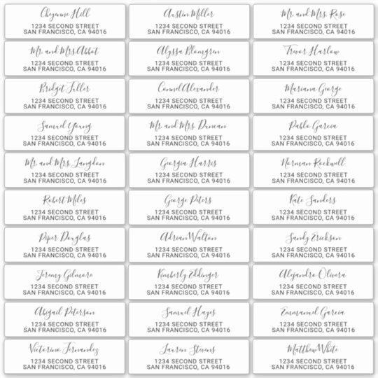 Handwritten Names Wedding Guest Address Labels | Zazzle.com