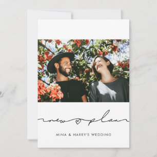 Handwritten New plan wedding update photo Announcement