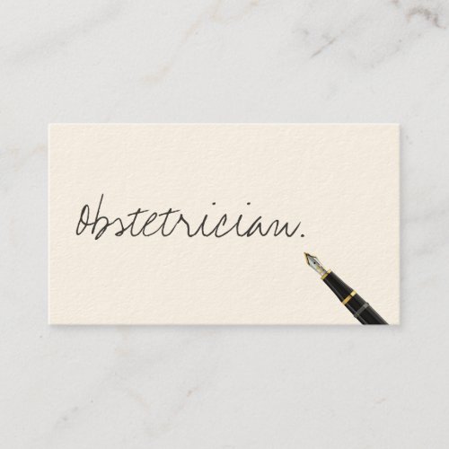 Handwritten Obstetrician Business Card