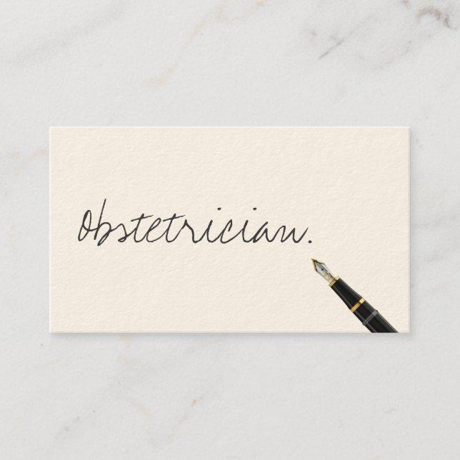 Handwritten Obstetrician Business Card (Front)