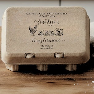 Handwritten Pasture Raised Egg business Stamp