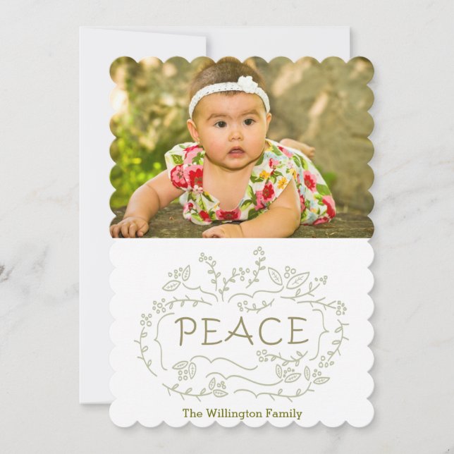 handwritten peace holiday card (Front)