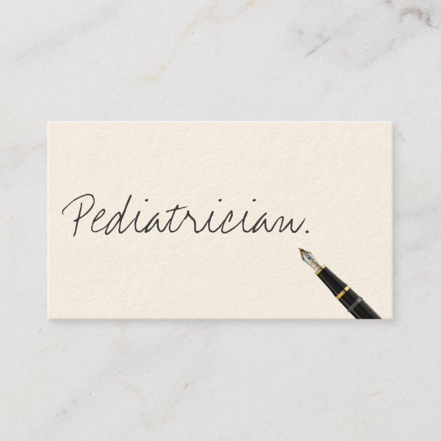 Handwritten Pediatrician Business Card (Front)