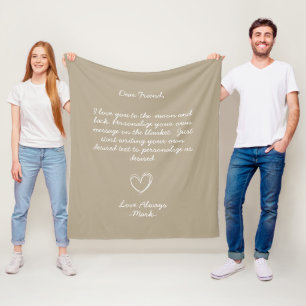 Handwritten Personalized Message Friends Family  Fleece Blanket