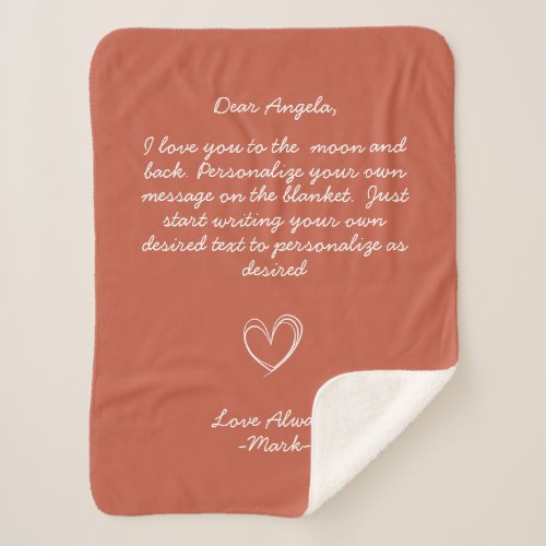 Handwritten Personalized Message Friends Family  Sherpa Blanket