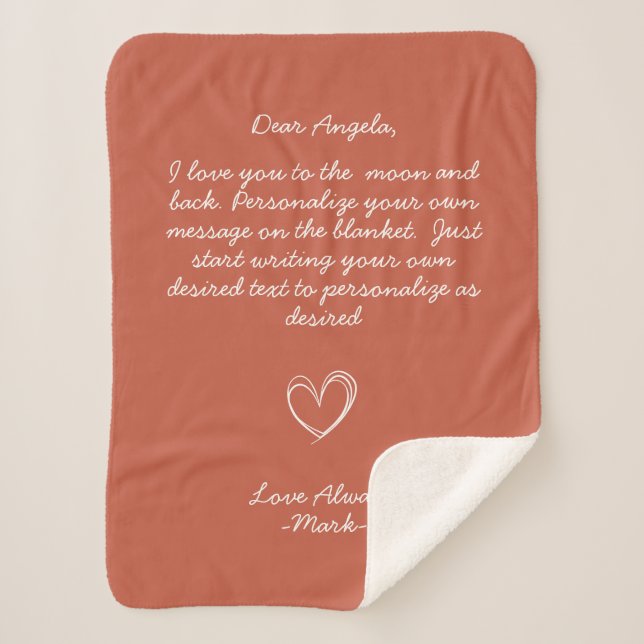 Handwritten Personalized Message Friends Family  Sherpa Blanket (Front)