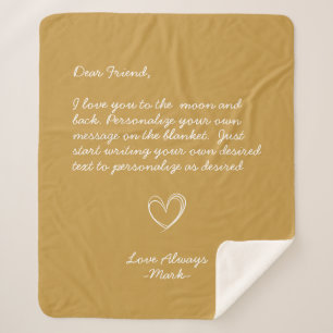 Handwritten Personalized Message Friends Family Sherpa Blanket