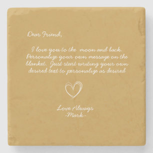Handwritten Personalized Message Friends Family  Stone Coaster