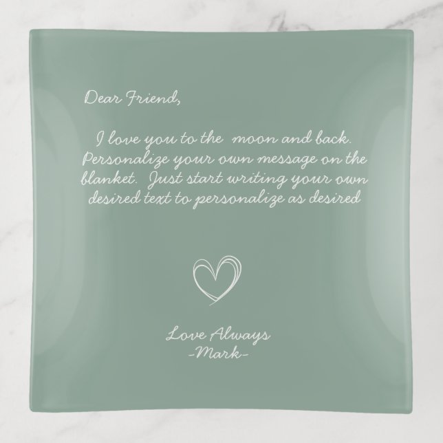Handwritten Personalized Message Friends Family  Trinket Tray (Front)