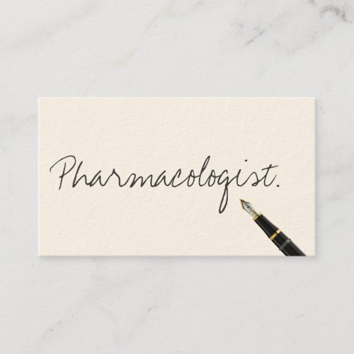 Handwritten Pharmacologist Business Card
