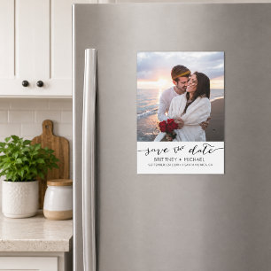 Handwritten Photo Save the Date Magnetic Invitation
