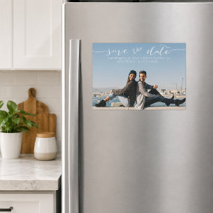 Handwritten Photo Save the Date Magnetic Invitation