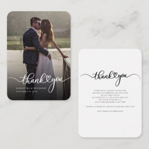 Handwritten Photo Wedding Thank You Note Card