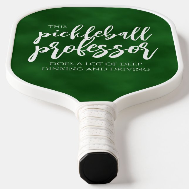 Handwritten Pickleball Professor Dinks Chalkboard Paddle (Laydown)