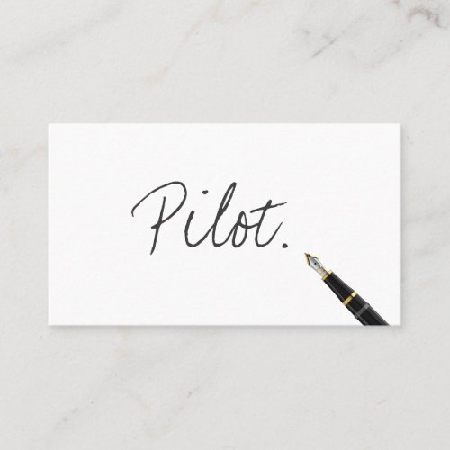 Handwritten PilotAviator Business Card