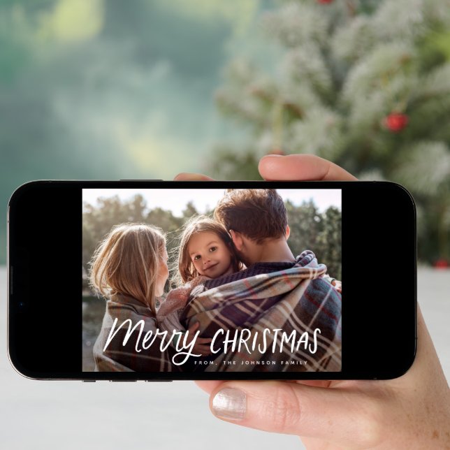 Handwritten Playful Typography Christmas Photo Holiday Card (Front Digital)