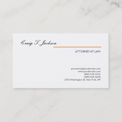 Handwritten Professional Attorney Lawyer Modern Business Card
