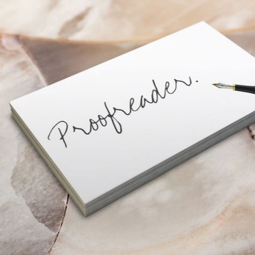 Handwritten Proofreading Business Card