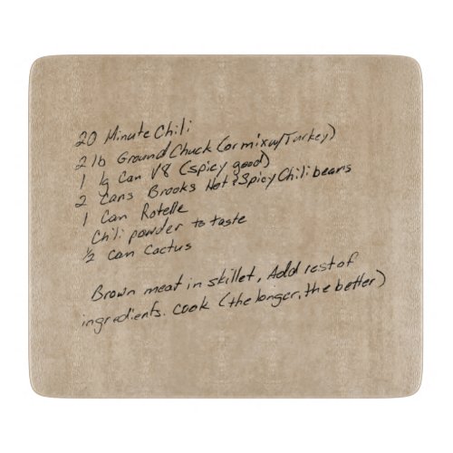 Handwritten Recipe Family Keepsake Custom Photo Cutting Board