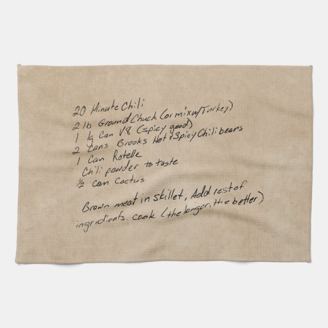 Handwritten Recipe Family Keepsake Custom Photo Kitchen Towel (Horizontal)