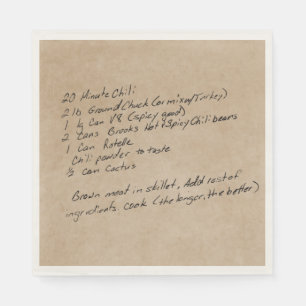 Handwritten Recipe Family Keepsake Custom Photo Napkins
