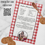 Handwritten Recipe Keepsake Red Buffalo Add Photo  Kitchen Towel<br><div class="desc">Red & White  Buffalo plaid. Add a photo Template kitchen towel. Type in your own recipe or keep my grandma's cookie recipe.
Create your own Recipe keepsake. Our Personalized products are great gifts for any reason.</div>