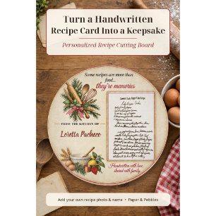 Handwritten Recipe Keepsake Round Cutting Board