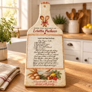 Handwritten Recipe Paddle Cutting Board, Personali Board