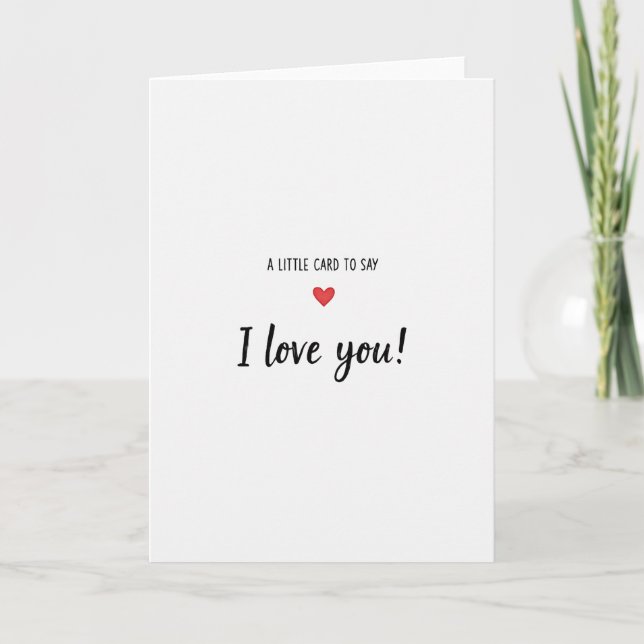 Handwritten Red Heart I Love You Card (Front)