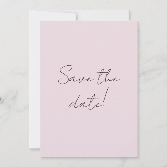 Handwritten Retro Fun Elegant Wedding Save The Date (Front)