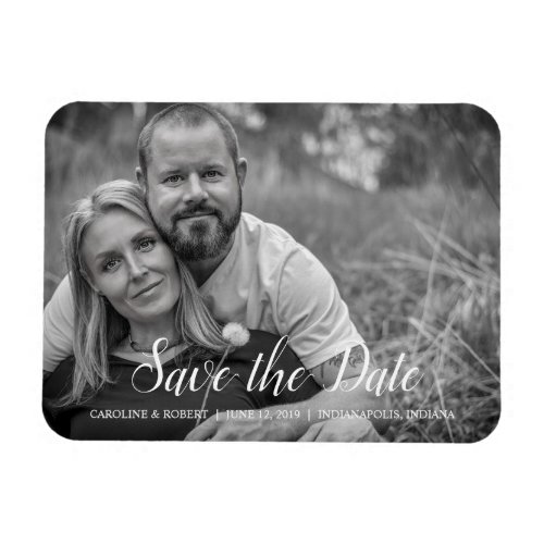 Handwritten Romantic Script Photo Save the Date Magnet