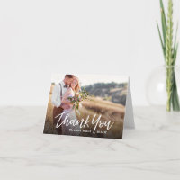 Handwritten Rustic Wedding Thank You Photo Cards