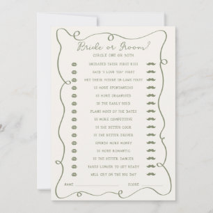 Handwritten Sage Green Bride or Groom Card