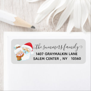 Handwritten Santa Mrs Claus Christmas 2020 Address Label